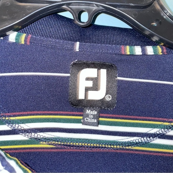 FootJoy Striped Three Button Polo Shirt Size Large - Picture 2 of 7